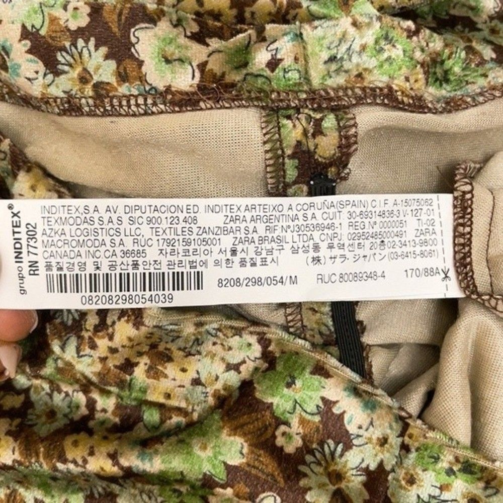 2 for $30 ZARA Velvet Floral Mini Dress - Picture 10 of 12